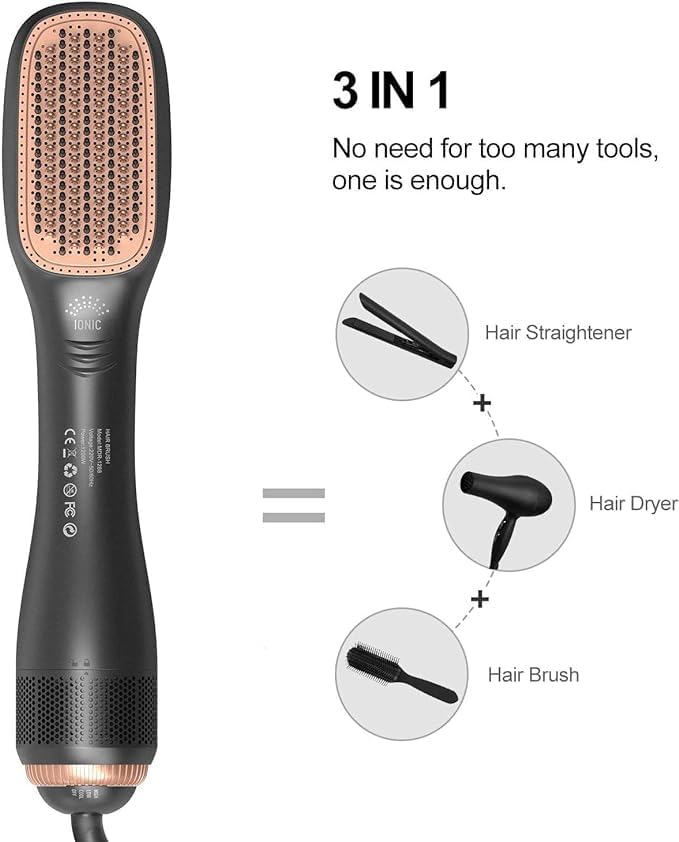 Joy Professional Styling Brush – 2-in-1 Hair Dryer & Straightener