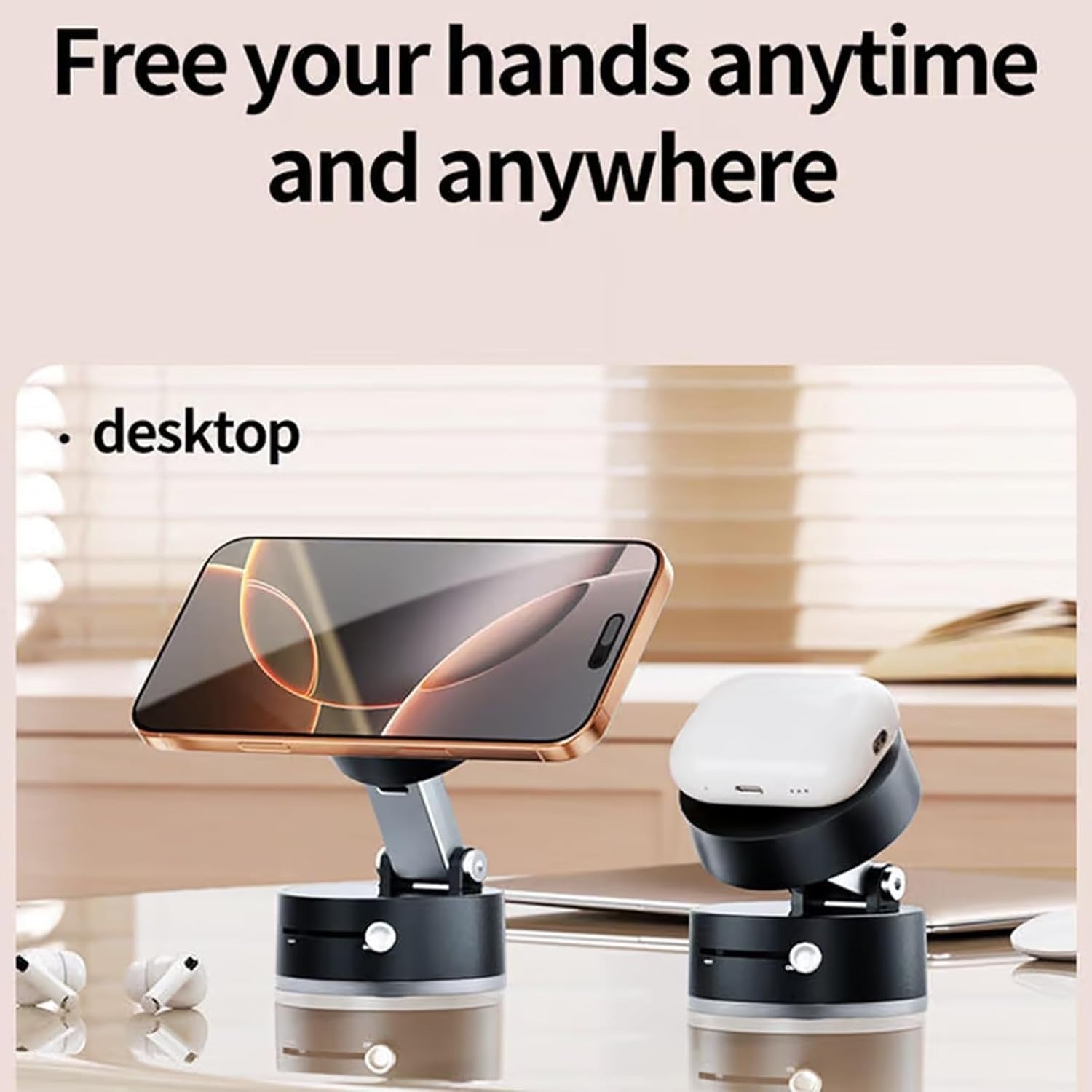 Foldable Vacuum Magnetic Car Phone Holder – 360° Rotatable