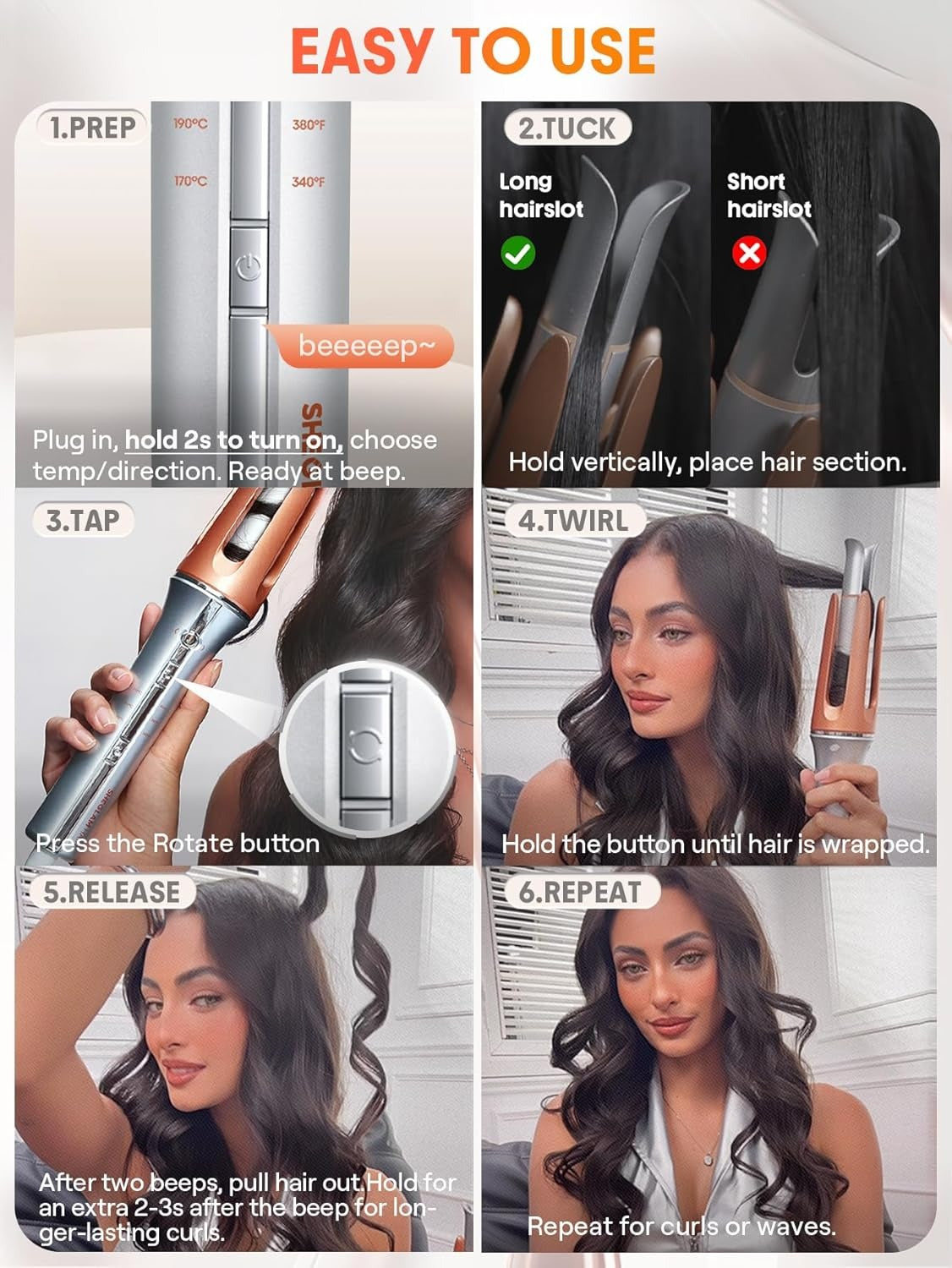 Automatic Curling Iron – Fast Heating, Anti-Burn & Travel Ready