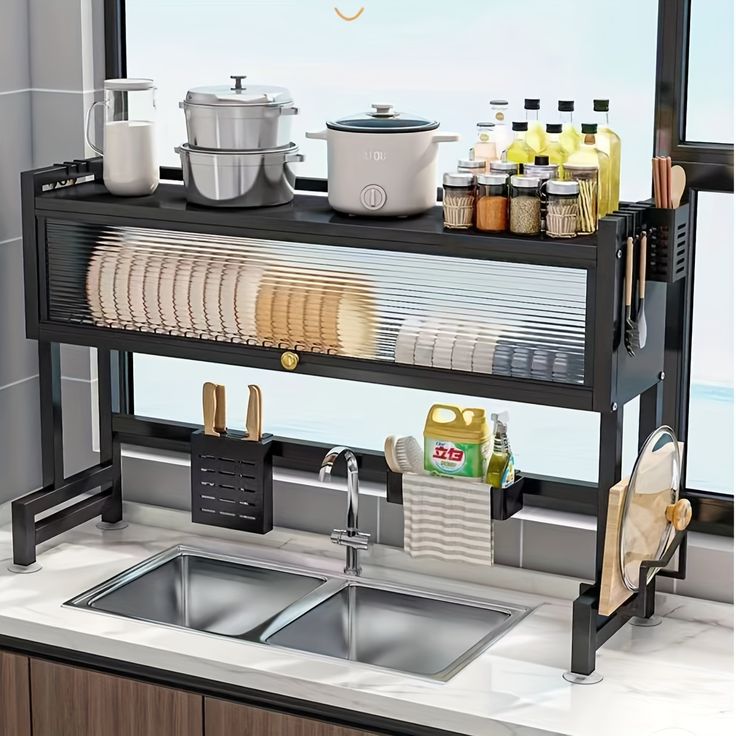 Kitchen Sink Shelf with Cabinet Door