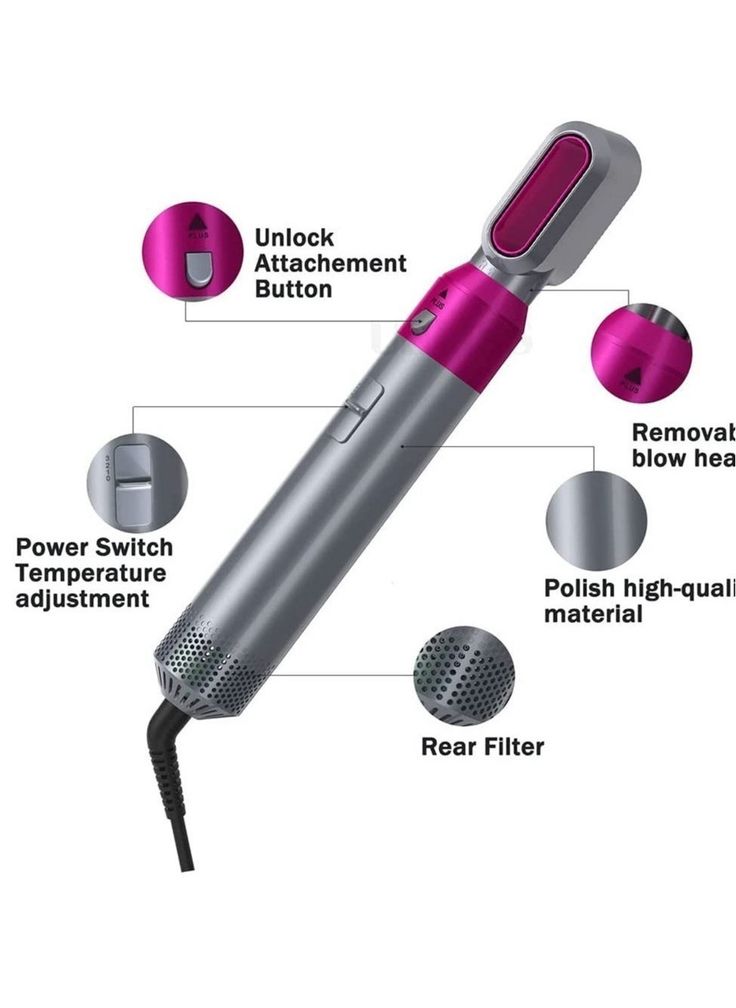 Hot Air Brush 5 in 1 Hair Dryer Brush – Straighten, Curl & Volumize