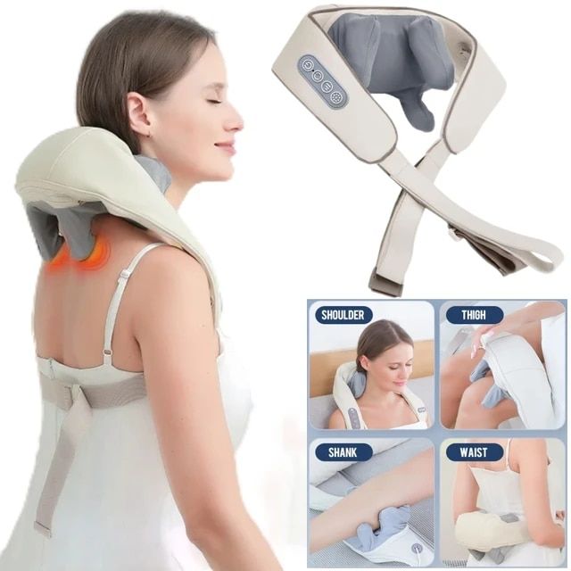 Professional Wireless Neck Shoulder Back Massager – Deep Tissue & Heat