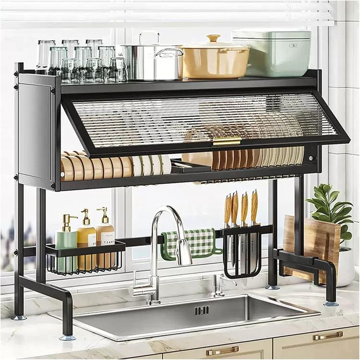 Kitchen Sink Shelf with Cabinet Door