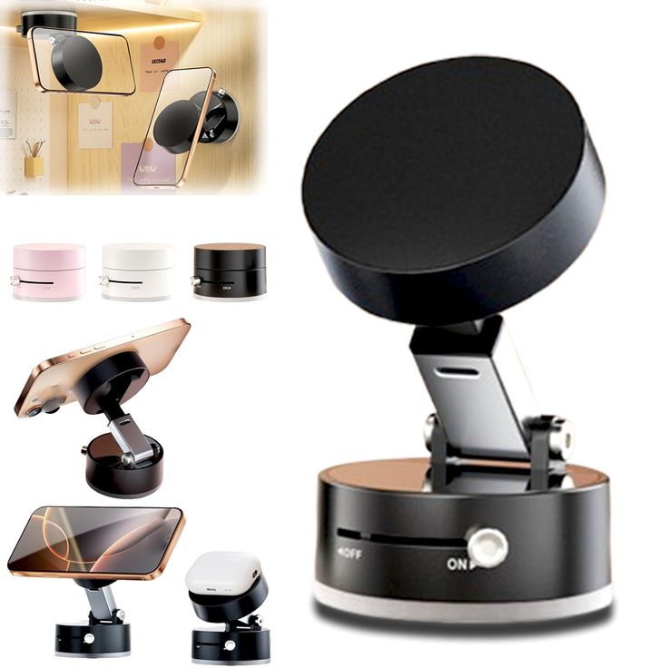 Foldable Vacuum Magnetic Car Phone Holder – 360° Rotatable