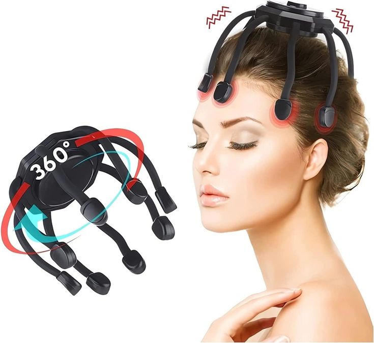 Hair Scalp Massager with 8 Vibrating Contacts – Stress Relief & Relaxation
