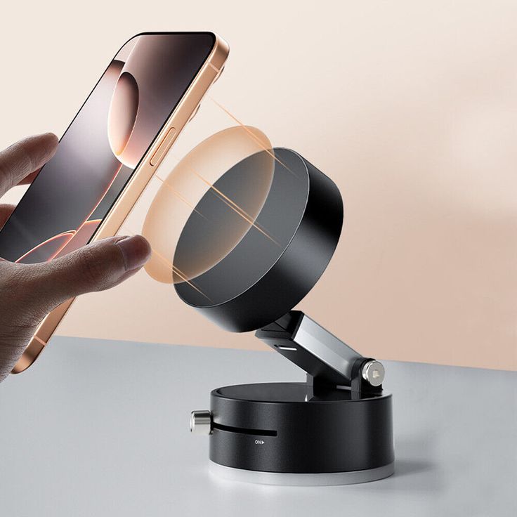 Foldable Vacuum Magnetic Car Phone Holder – 360° Rotatable