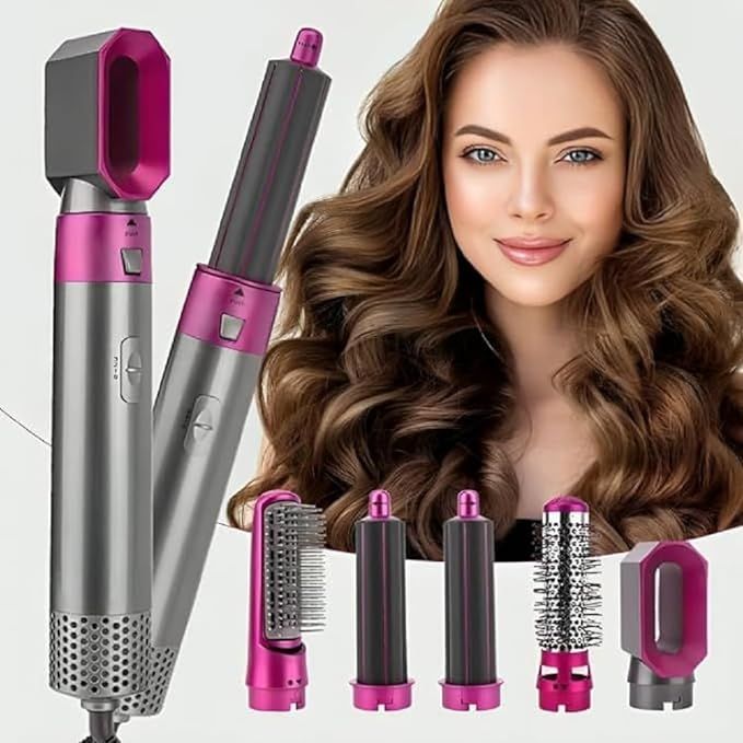 Hot Air Brush 5 in 1 Hair Dryer Brush – Straighten, Curl & Volumize