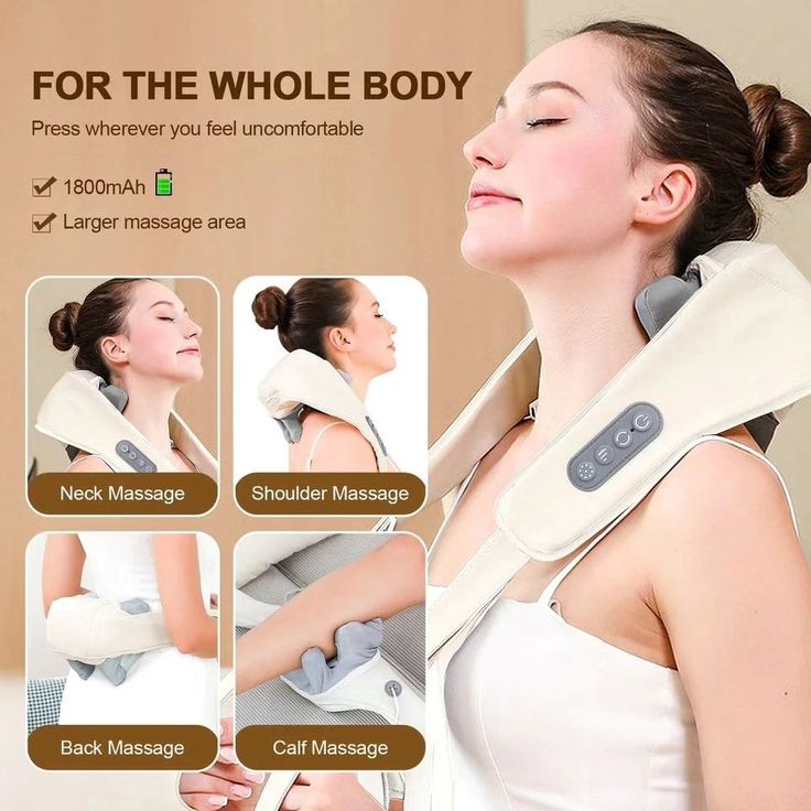 Professional Wireless Neck Shoulder Back Massager – Deep Tissue & Heat